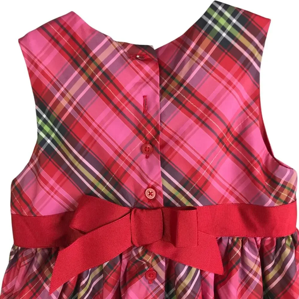 Gap Dress Toddler Girl s 5‎ Red Tartan Plaid Christmas Holiday Sleeveless